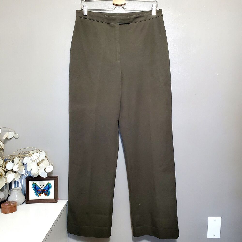 Lauren Ralph Lauren Pants Womens Size 12 Olive Green Cotton Blend Hong Kong